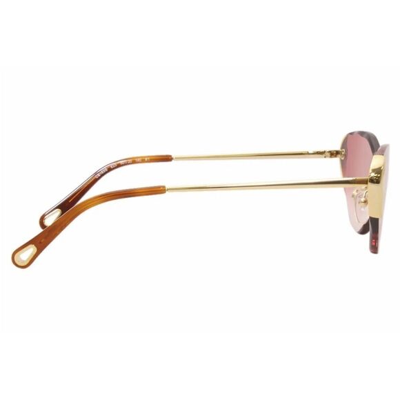 Chloe CE163S 823 Sunglasses Women's Gold/Pink Gradient Lens Fashion Shield 60mm - Picture 3 of 12